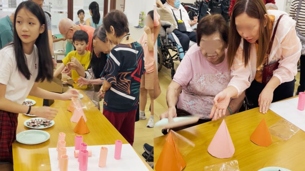 Elizabeth’s station: fanning a plastic bag game, light, funny, and surprisingly tricky