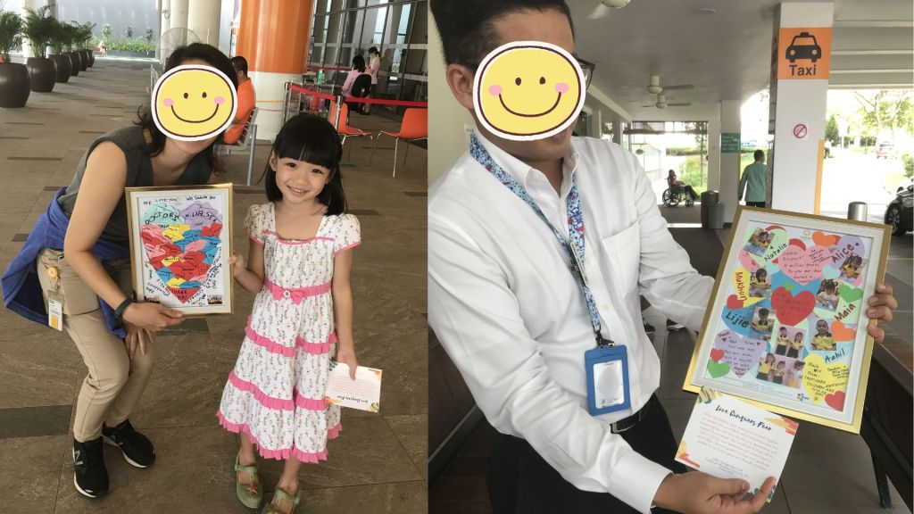 Presentation of origami heart collages to hospitals and polyclinics in 2020